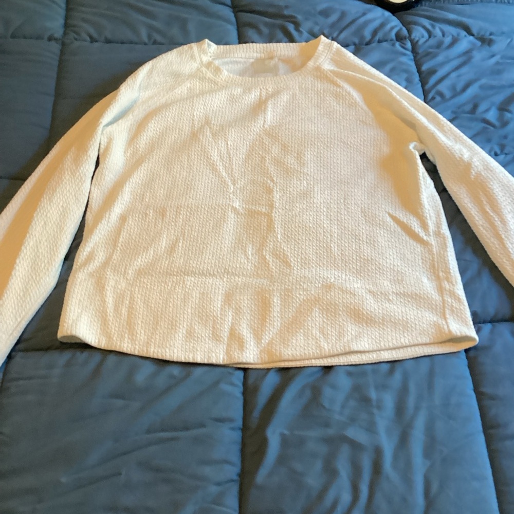 Calia Carrie Underwood White Ribbed Sweater Activewear Sporty - Size Large